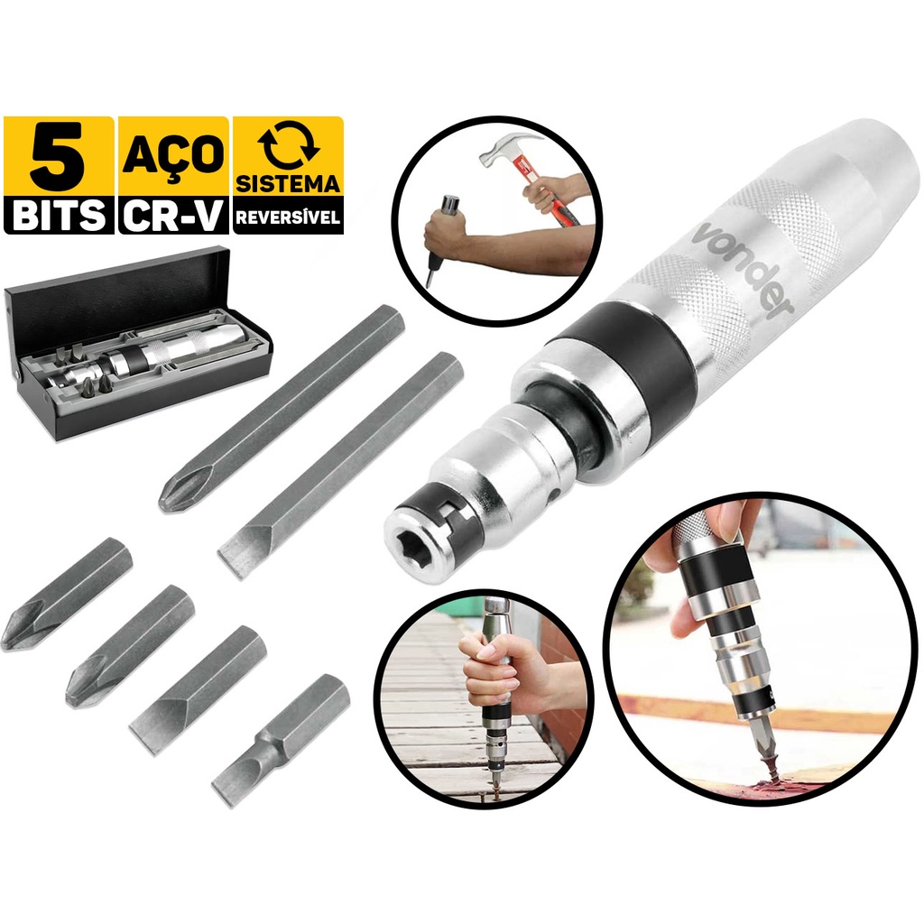 Martelete Perfurador Rompedor Manual + 6 Pontas Vonder 3599100070 em Oferta na Shopee