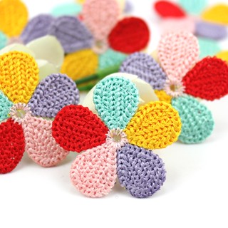 30Pcs Bordados 3,5cm De Cinco Cores Flores Para Bricolage Baby Headwear Cabeleireiro Artesanato Decoração Patches De Roupas Acessórios