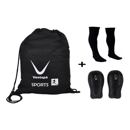 kit Bolsa Meiao Porta Chuteira Caneleira futebol Treino Esporte A6