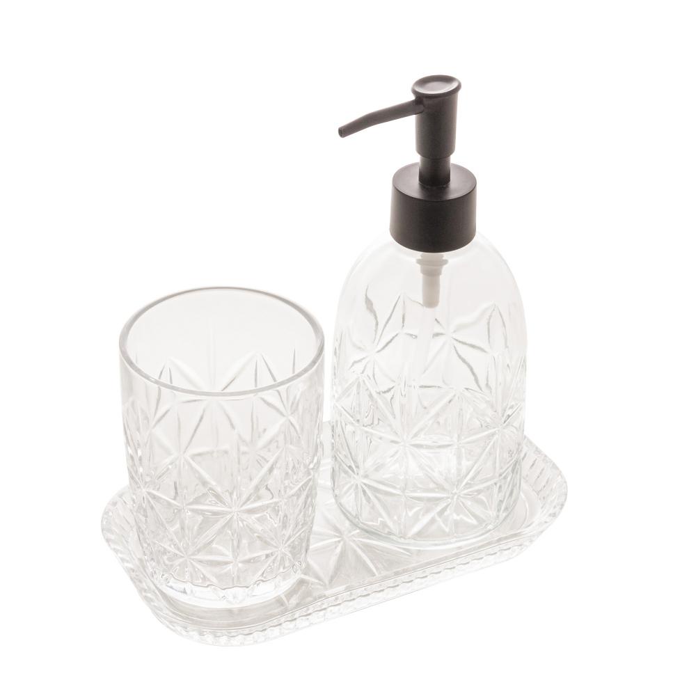 3 Peças para Banheiro Lyor Paris de Vidro Preto