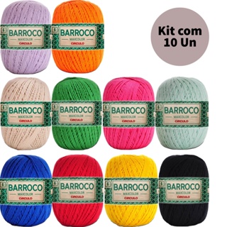 Kit com 10 Novelos Barbantes Barroco MaxColor Fio 6 com 226 Metros Cada Novelo Circulo para Crochê, Tricô, e Artesanato em Oferta na Shopee