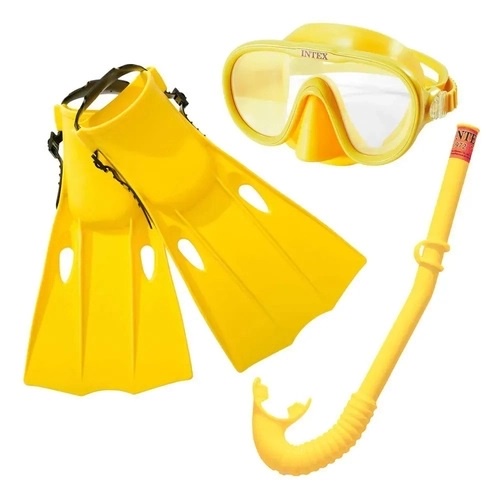 Kit Mergulho Intex   Inclui  Nadadeira + Máscara + Snorkel  Tamanho 30 ao 35