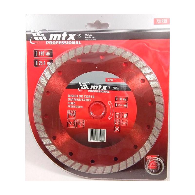 Disco Diamantado Turbo Profissional 180 X 25,4 Mm 7 Pol MTX em Oferta na Shopee