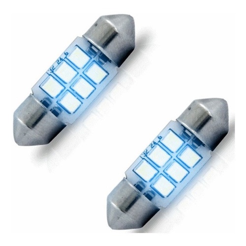 Lampada Torpedo 35 Mm Led Azul Lanterna Interna Teto