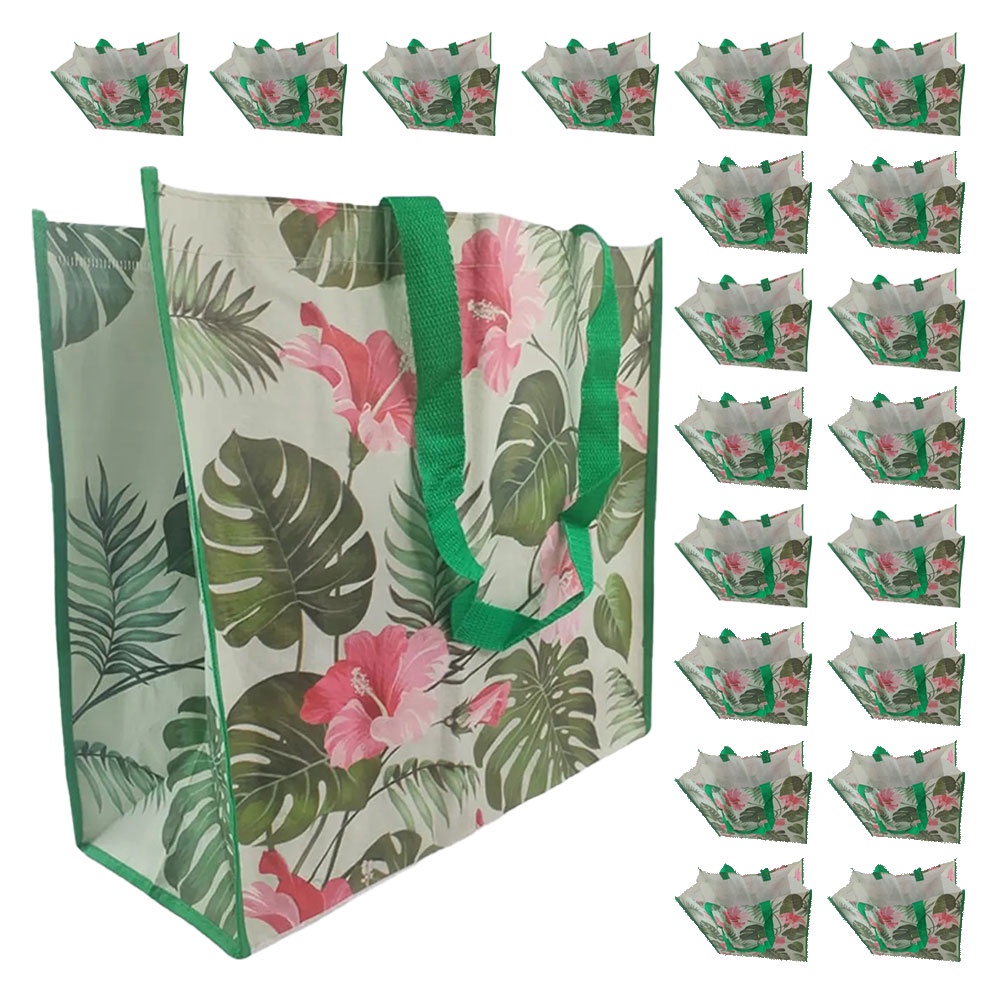 Bolsa Ecobag Sacola de Ombro Ecologica Retornavel Kit 20 Unidades Dobravel Reutilizavel Compras Mercado Pratico Multiuso Resistente