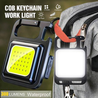 Chaveiro Abridor Lanterna LED multifuncional USB recarregável COB Mini luz