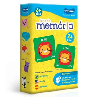 Jogo da Memória Português, Inglês e Espanhol - Toyster em Oferta na Shopee
