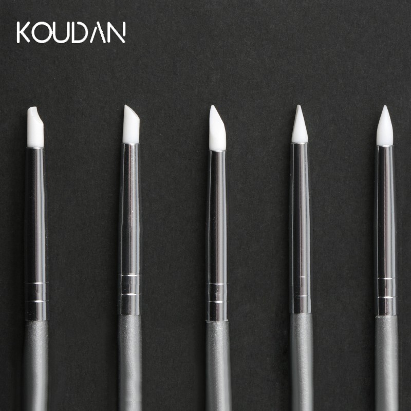 Pincel De Arte De Unhas Manicure Pincéis De Ferramentas Caneta De Polimento Gel Pintura Silicone Gravação Em Relevo 5PCS Conjunto KOUDAN em Oferta na Shopee