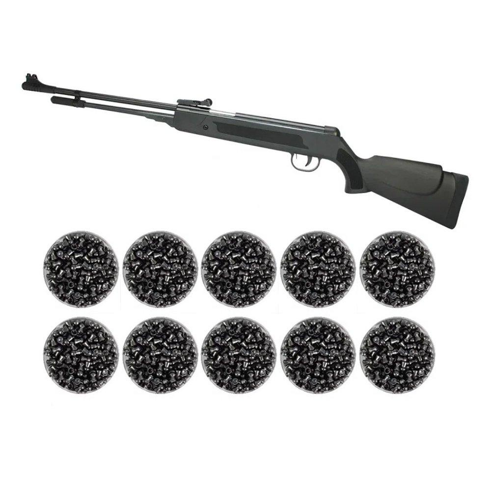 Carabina De Pressão Spring Black Cal 5,5mm +10 Lata Chumbinh