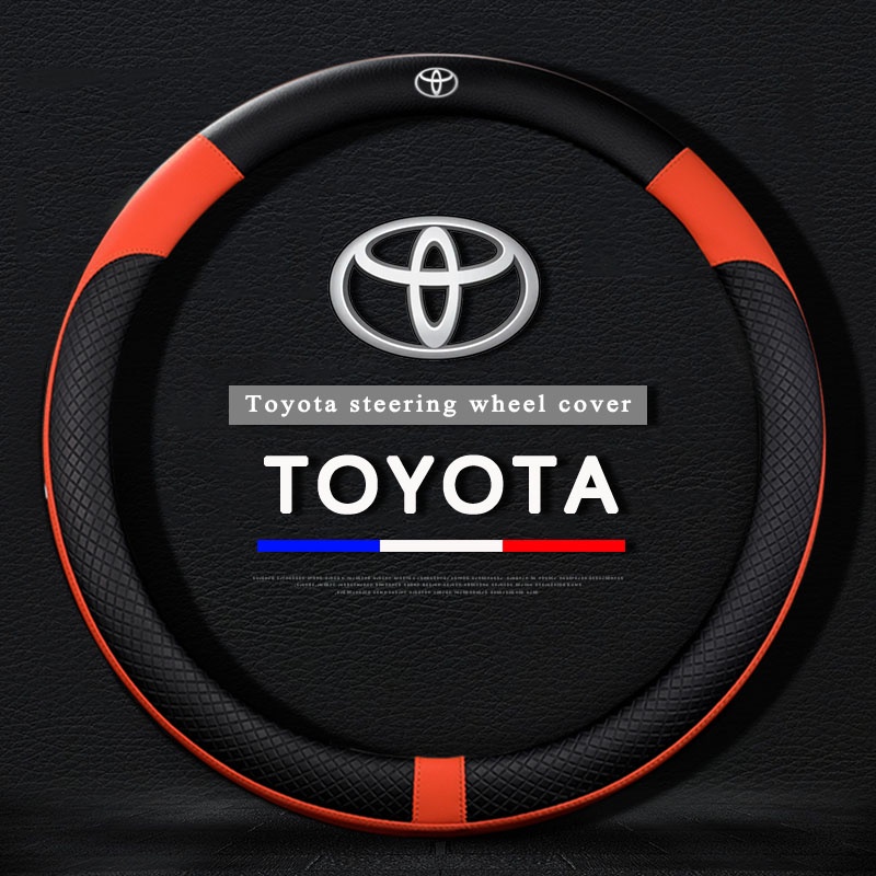 Para Toyota Camry Corolla RAV4 Highlander Cruiser Land vios Avanza Rush Calya Innona fortuner hilux CH-R Yaris wigo Prius Capa Do Volante Carro Couro Antiderrapante