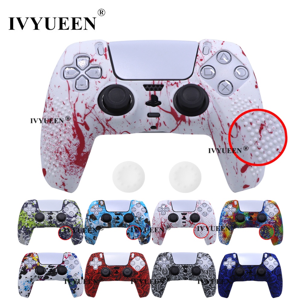 Pele Protetora De Impressão Antiderrapante Para Controle De PlayStation 5 PS5 Dualsense Silicone Case Grip Cap