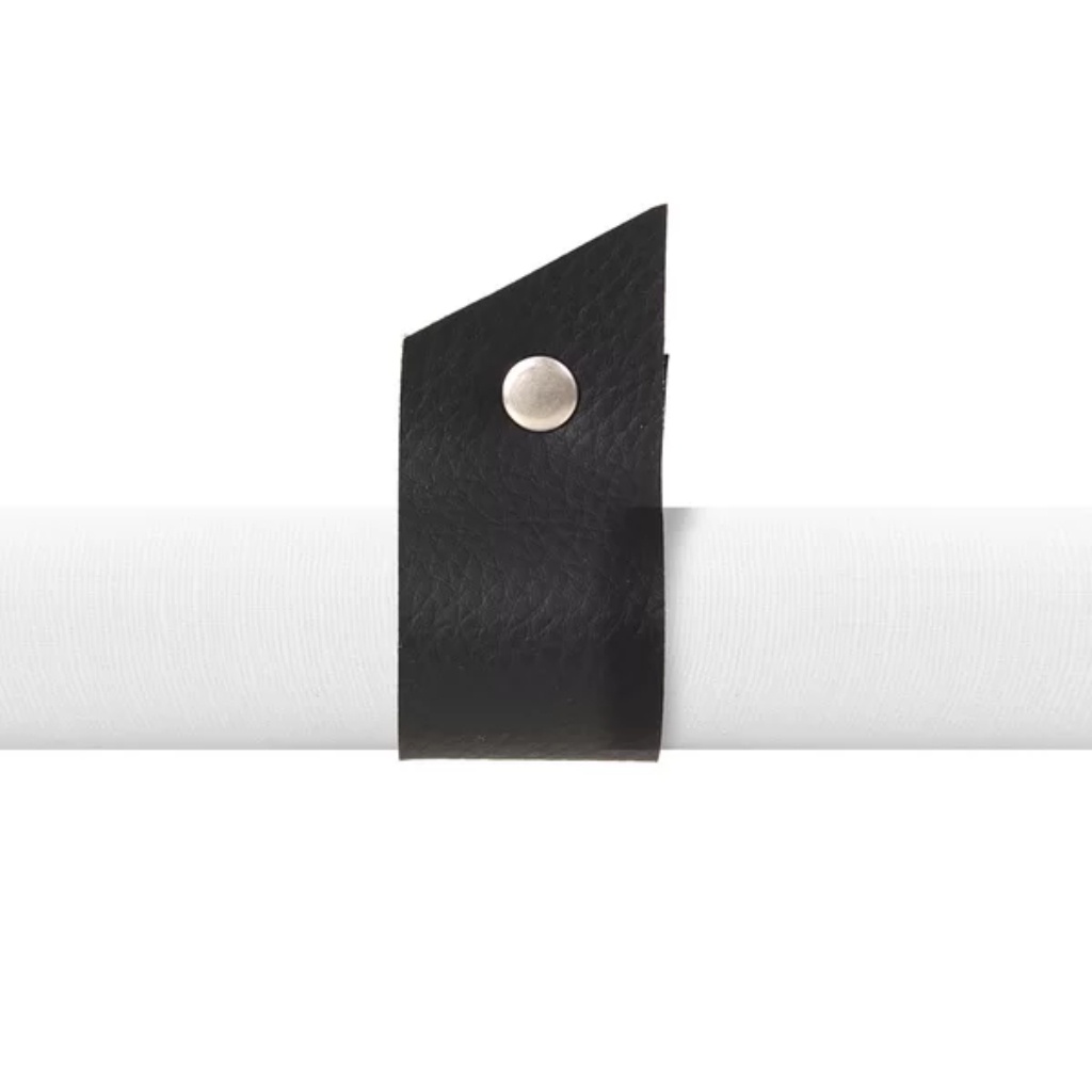 Argola de Guardanapo 2 Peças Ravena Modern Preto Copa e Cia 2,5cm Porta Guardanapo Pano Anel Kit Conjunto