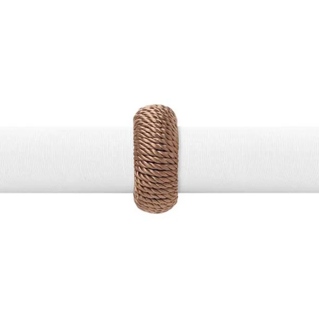 Argola de Guardanapo 4 Peças Rayon Taupe Copa e Cia 3,5cm Porta Guardanapo Pano Anel Kit Conjunto