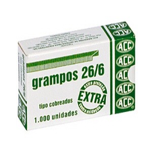 Grampo cobreado 26/6 com 1000 unidades ACC