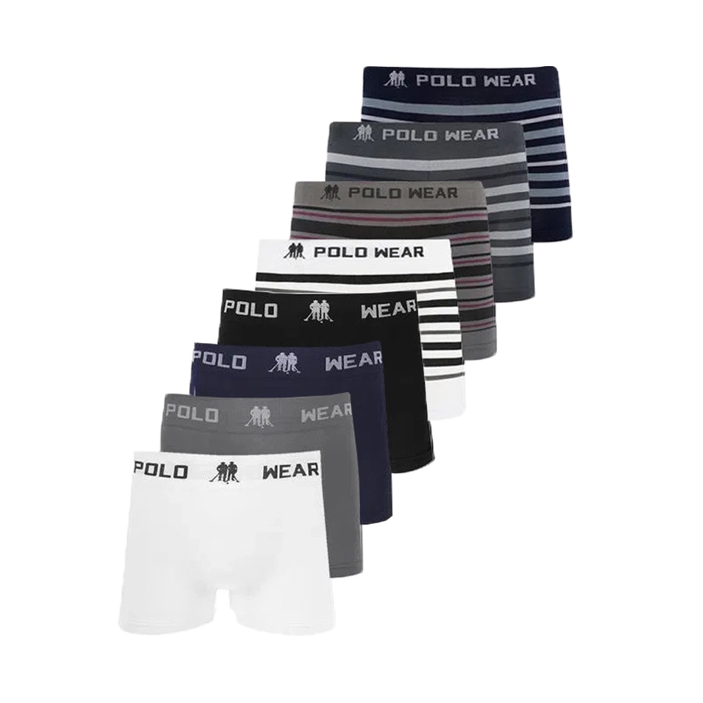 Kit 8 Cuecas PoloWear de Microfibra Sortidas Sem Costura