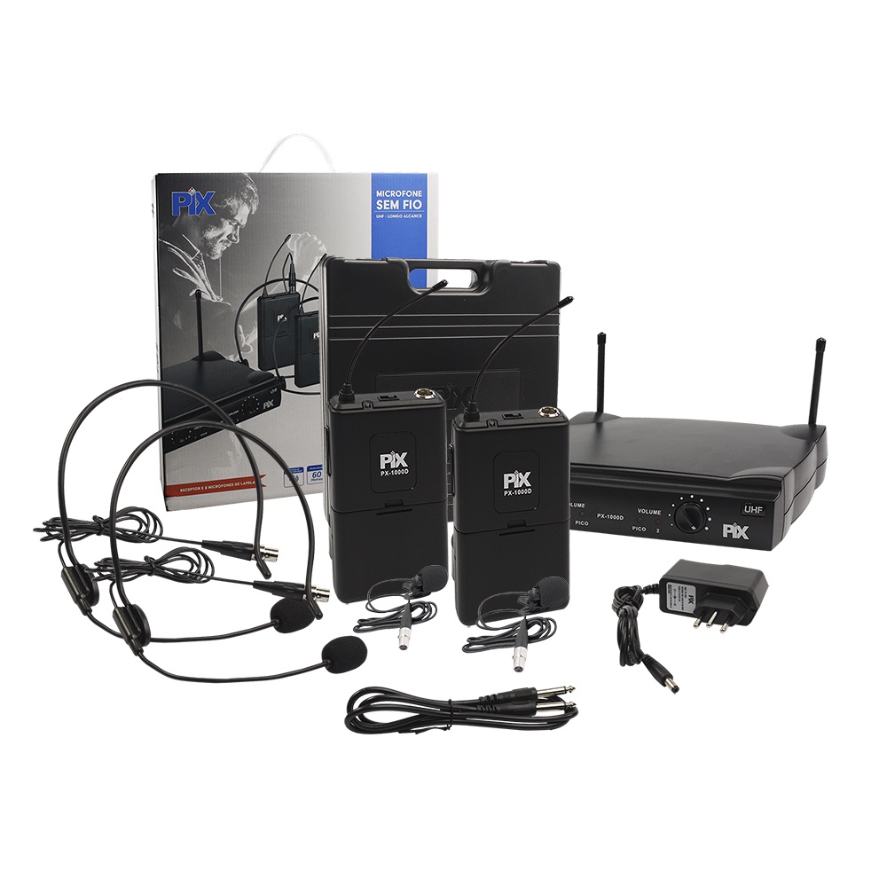 Microfone Alta Qualidade S/ Fio Headset Longo Alcance 60M