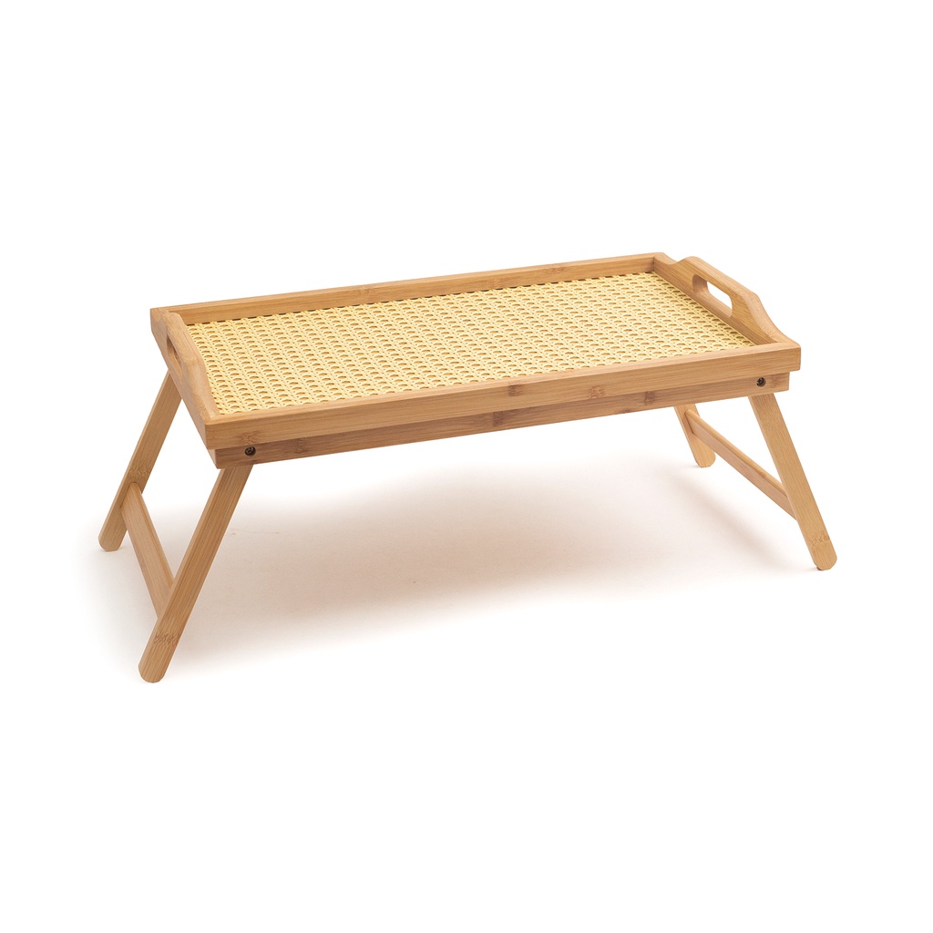 bandeja com pés dobráveis 50cm de bambu palhinha - oikos em Oferta na Shopee