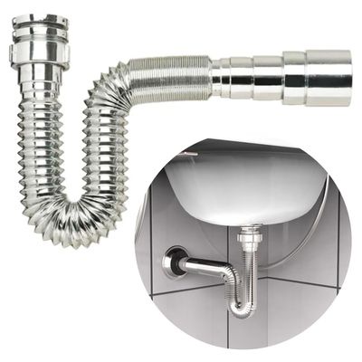 Sifão Flexível Cromado Tubo Sifonado Universal Sifao Metalizado em Oferta na Shopee