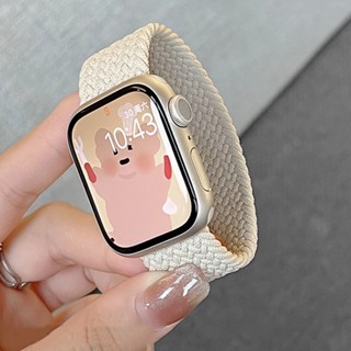 Pulseira Para Relógio Apple Série se 3 6 7 8 ultra 49mm Elástica Trançada solo i 45mm 44mm 41mm 40mm 38 42 Banda