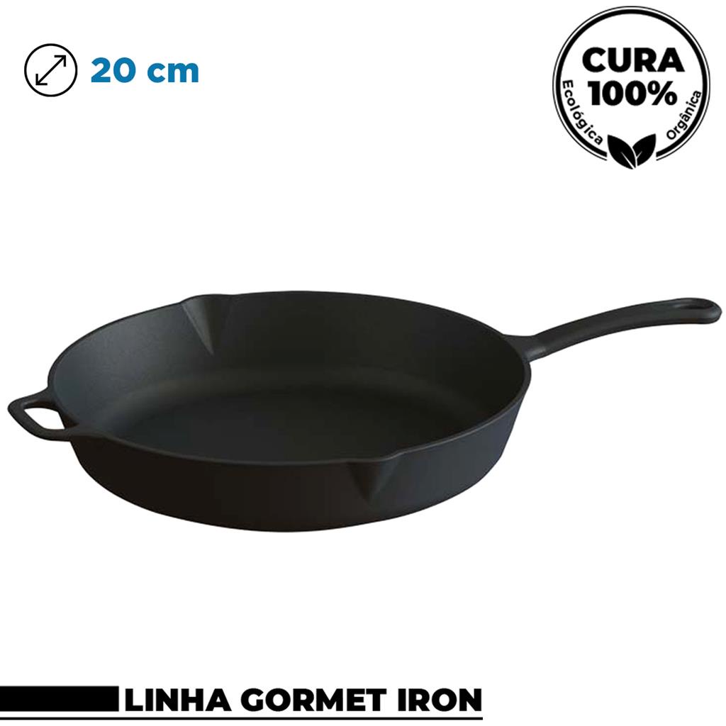 Frigideira Assadeira Gourmet 20 cm Com Cabo De Ferro Fundido Sem Tampa Libaneza Para Todos Os Fogões
