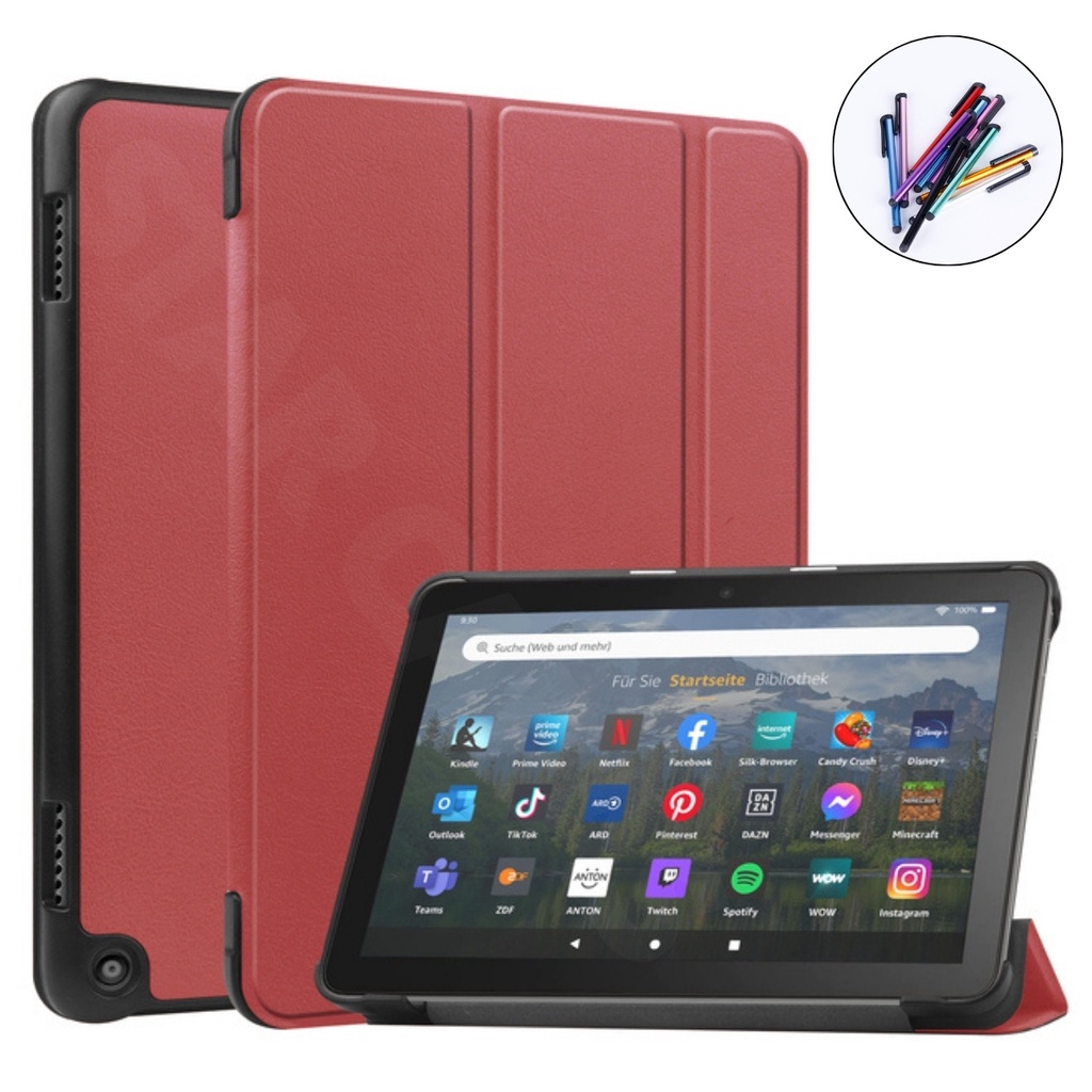 Capinha Smart Case Para Tablet Amazon Fire HD8 / HD8 Plus 12º Geração + Caneta Touch