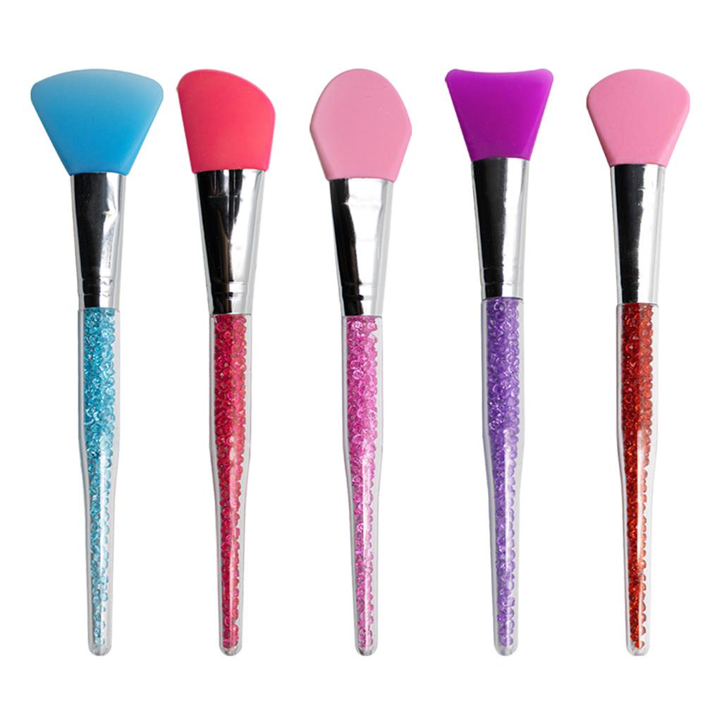 Kit 5 Espátula de Silicone Cabo Glitter Pedraria Máscara Argila Skincare Maquiagem Creme Facial Face