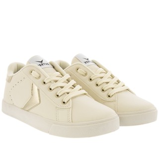 Tênis Vertus Casual Feminino Recortes Metalizado Bege
