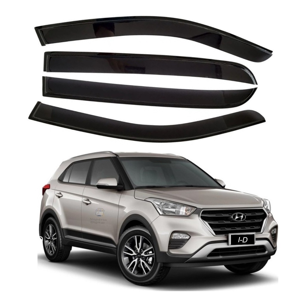 Calha De Chuva Defletor Hyundai Creta 4 Portas 2018 4 Portas Fume Tiger H9020