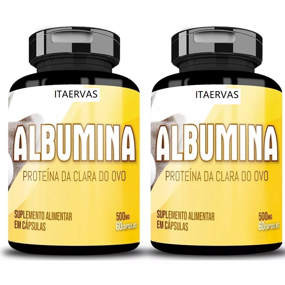 2 Potes Albumina 100% Pura Proteína Isolada 500mg Itaervas