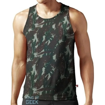 Camiseta Regata Camuflada Camisa Camuflada Cavada Qualidade