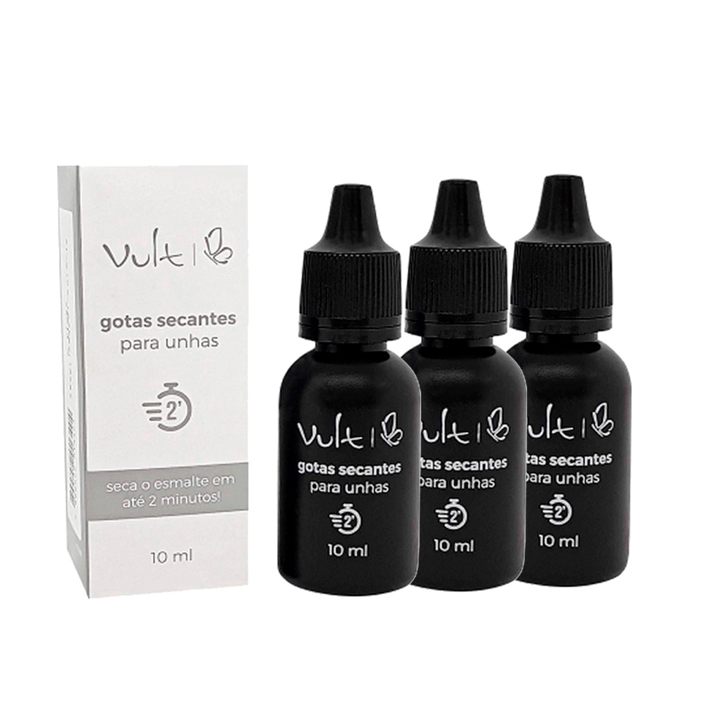 Kit 3un Gotas Secantes Para Unhas Seca em 2min Vult 10ml em Oferta na Shopee