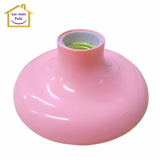 Plafon Com Soquete de Porcelana E27 Rosa