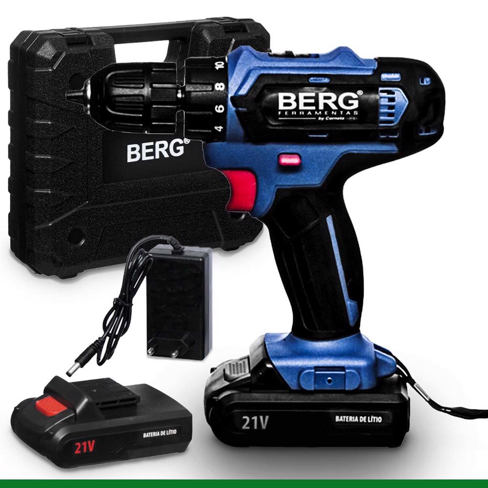 Furadeira Parafusadeira De Impacto Sem Fio A Bateria 21v Com Maleta