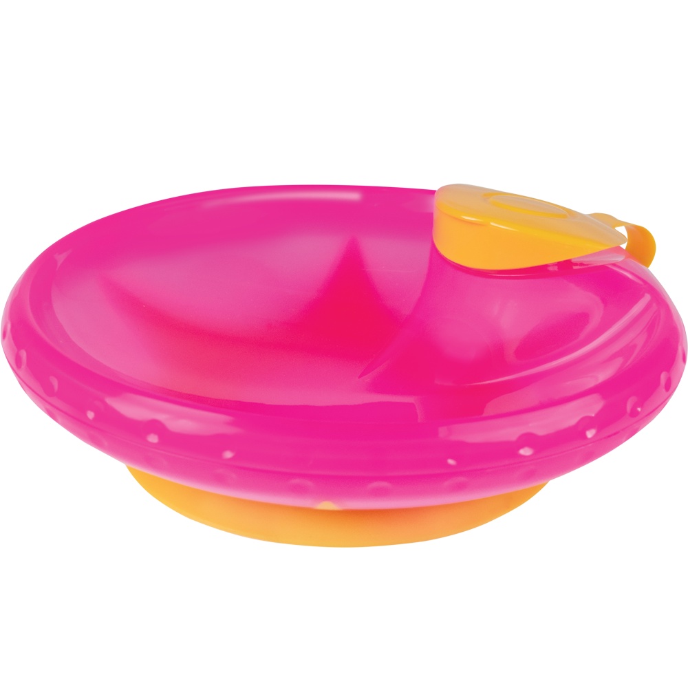 Prato Térmico com Ventosa Rosa Buba