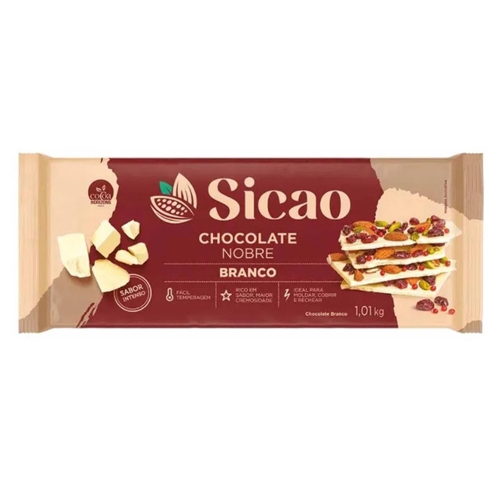 Chocolate Sicao Nobre Barra 1,01kg Branco em Oferta na Shopee