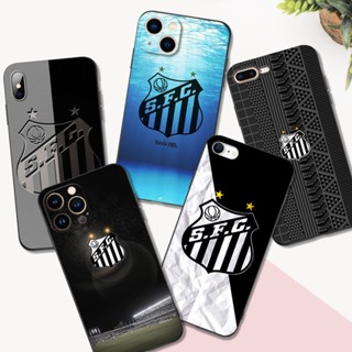 Capa Traseira Do iphone 13 mini 13 Pro Max Phone Back Cover Soft Silicon Preto tpu Futebol Santos FC Team Emblema