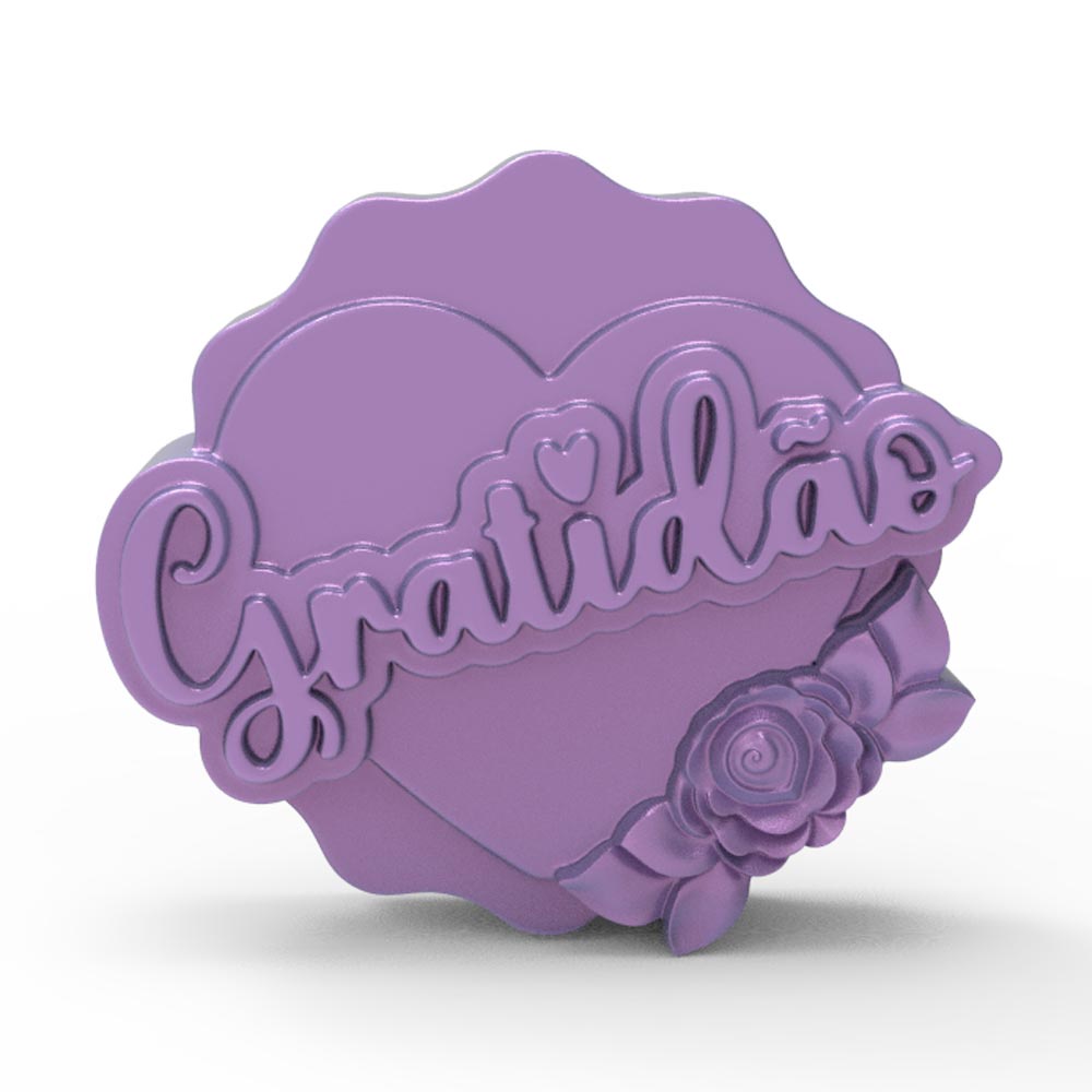 Molde de Silicone Coração Gratidão Lembrancinha — imagem 2 de 2