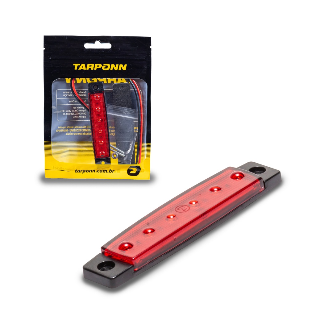 Sinalizador Lanterna Lateral Vermelha Caminhão, Trailer 6 Leds 12 /24v em Oferta na Shopee