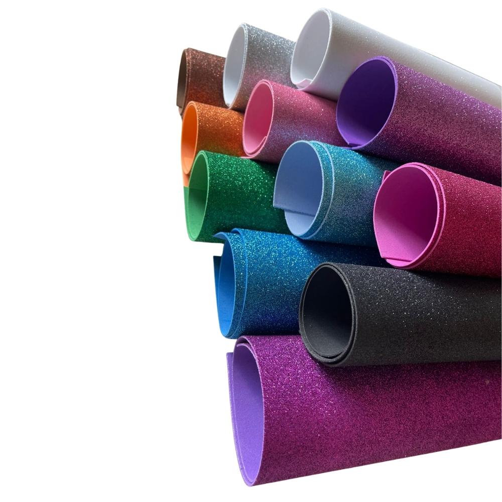 Eva com Glitter 40x48 - 10 Folhas Verde