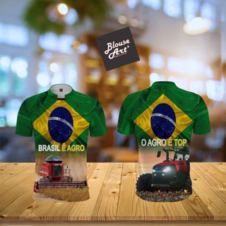 Camiseta Agro Brasil Patriota Colheitadeira Trator Case AG05 em Oferta na Shopee