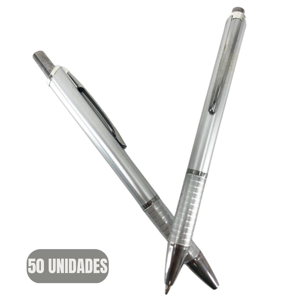 50 Unidades Caneta De Metal Com Acionamento Por Click · foto 2