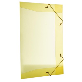 Pasta com aba elástico ofício Line transparente amarelo 0254.A Dello