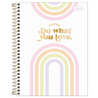 Caderno colegial capa dura 10x1 160 folhas Happy Colors Tilibra