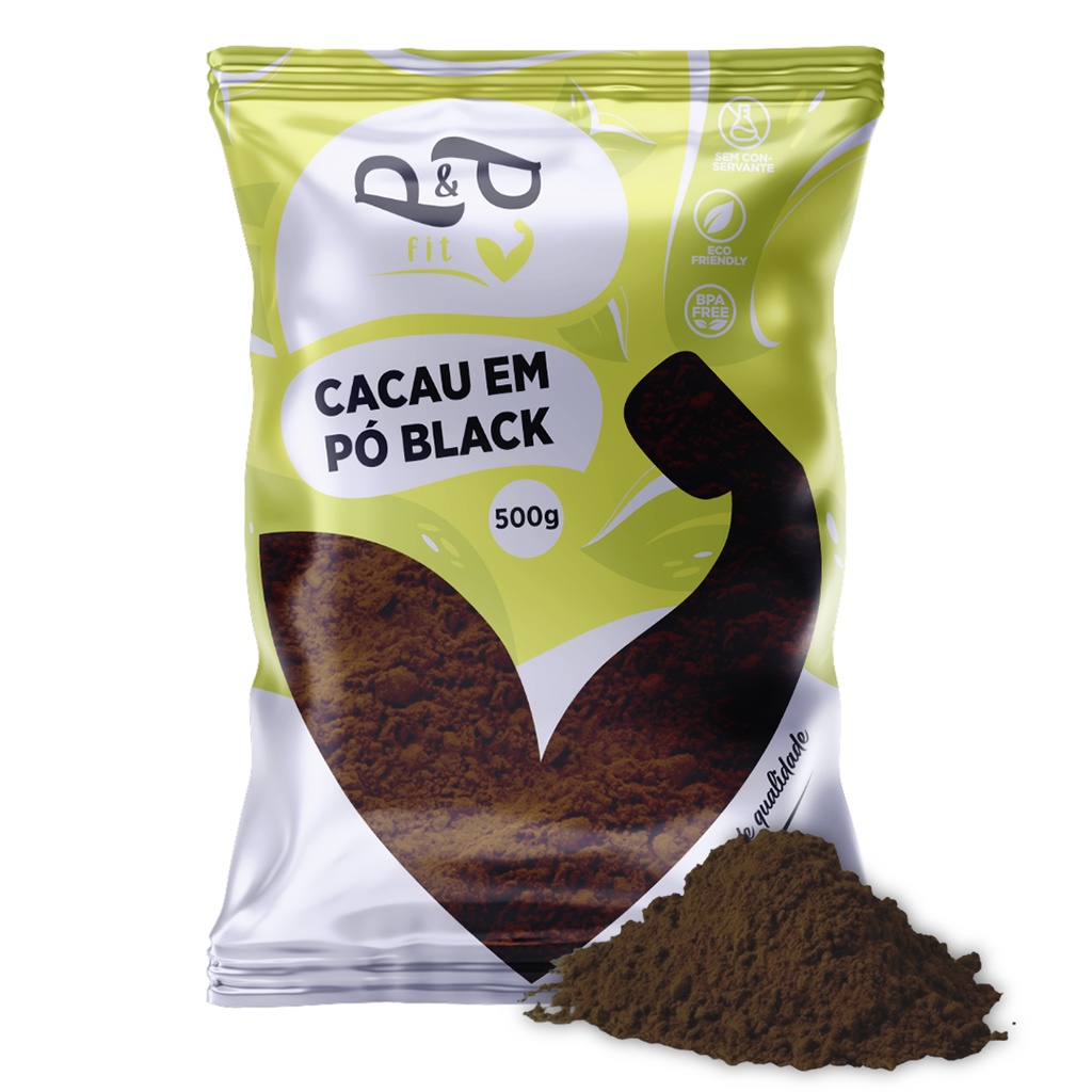 Cacau em Pó Black - 500g - P&P em Oferta na Shopee