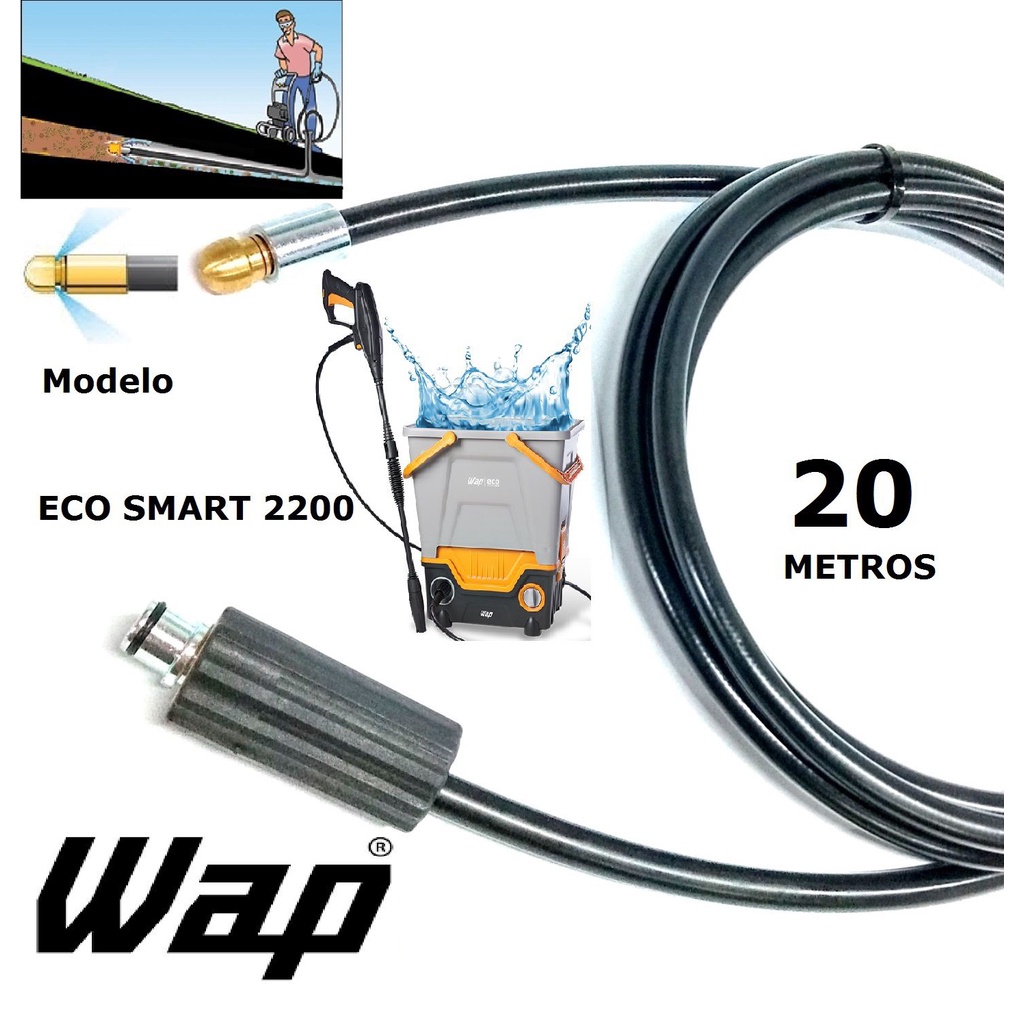 Mangueira desentupidora de tubulação WAP - 20 Metros - Wap ECO SMART