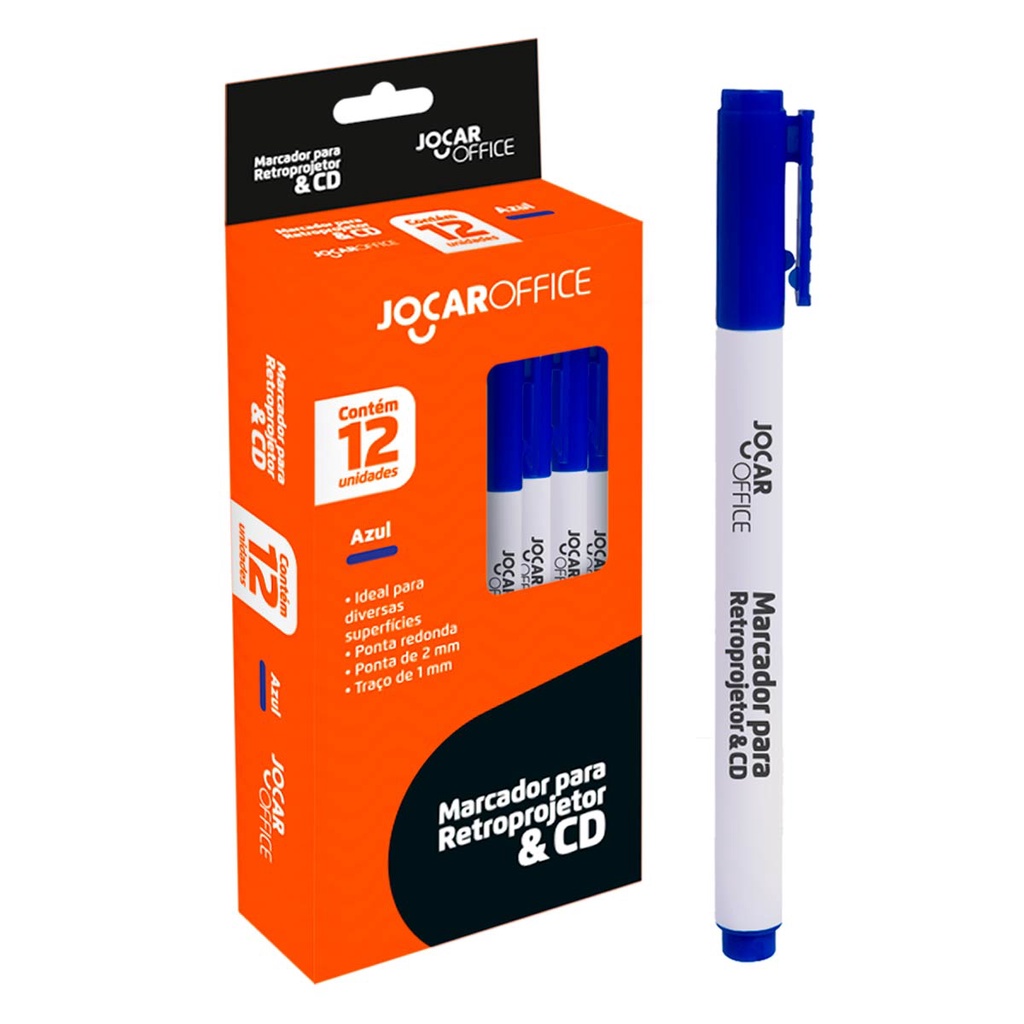 Caneta Marcador Permanente Retroprojetor Cd Dvd 12un