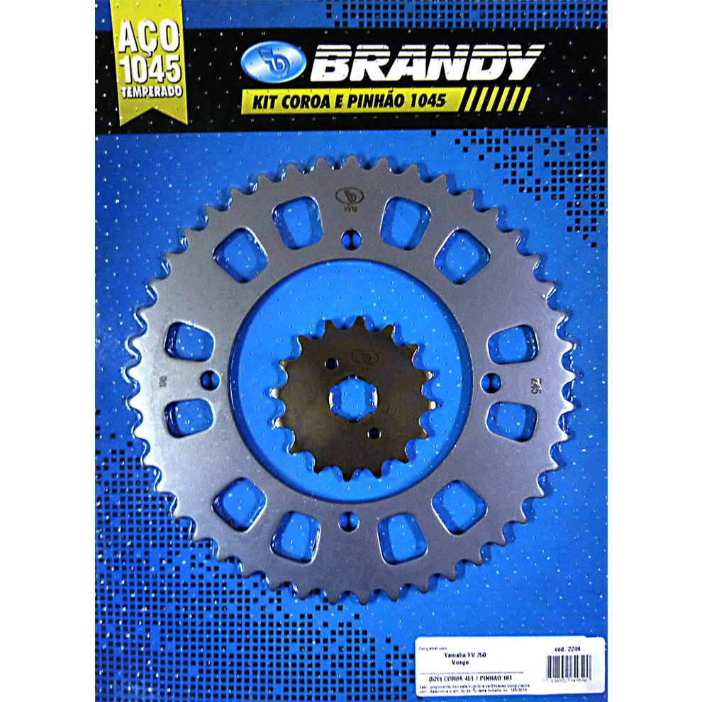 Kit Relação para Moto Yamaha XV 250 Virago Sem Corrente - Brandy