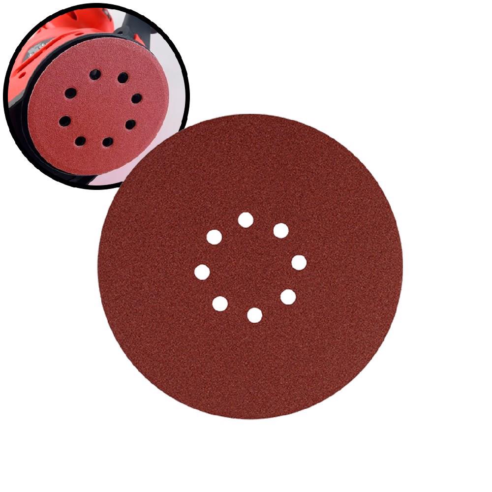Jogo Disco De Lixa Com Velcro Para Teto 225mm 08 Furos 5 Peças Vários Grãos - Home & Living