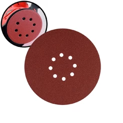 Kit Jogo Disco De Lixa Com Velcro Para Teto 225mm 08 Furos 5 Ou 10 Peças Vários Grãos