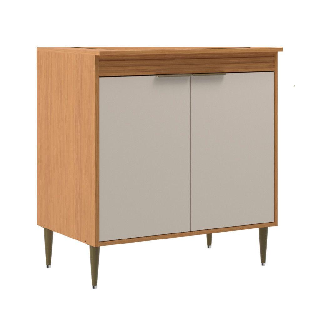 Balcão Móveis Sul 5309 Francini 80cm 2 Portas Com Tampo em Oferta na Shopee